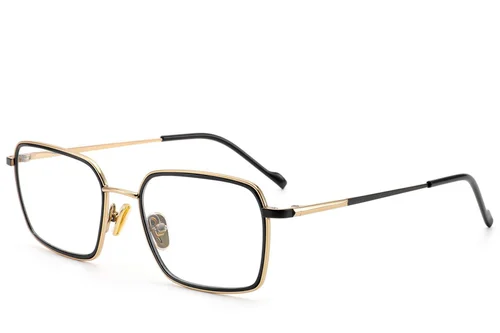 Lunettes rectangulaires en titane doré #BS2012-1806