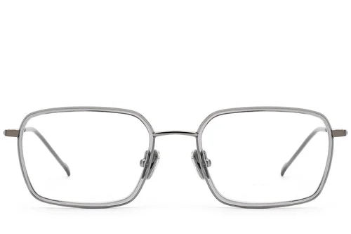 Lunettes rectangulaires en titane gris #BS2012-1807