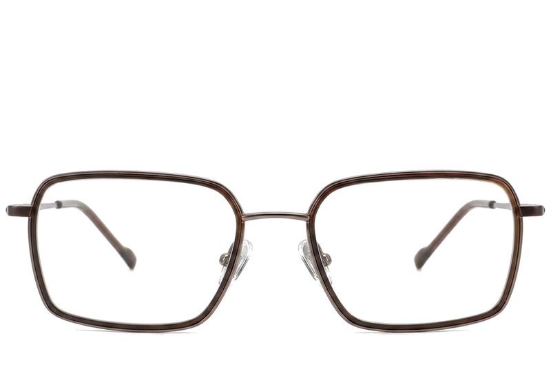 Rectangular Brown Titanium Glasses #BS2012-1808
