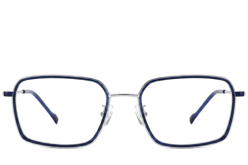 Rectangular Blue Titanium Glasses #BS2012-1809
