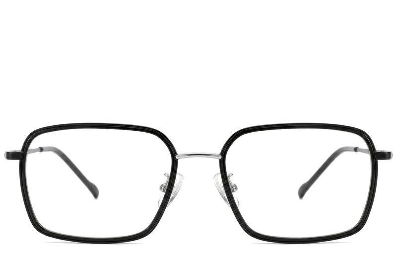 Rectangular Black Titanium Glasses #BS2012-1810