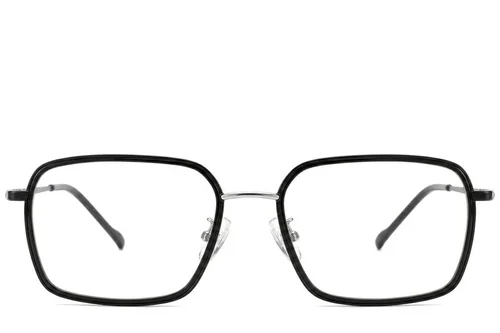 Lunettes rectangulaires en titane noir #BS2012-1810