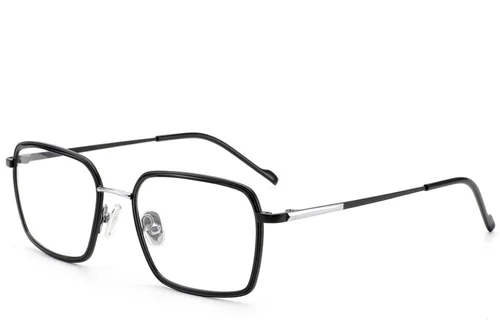 Lunettes rectangulaires en titane noir #BS2012-1810
