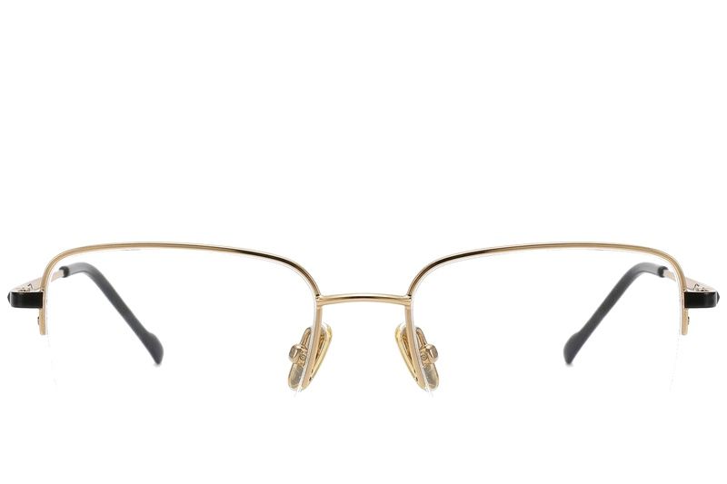 Halbrandlose Brille aus goldenem Titan #BS2012-1811