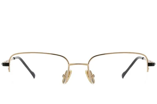 Lunettes semi-cerclées en titane doré #BS2012-1811
