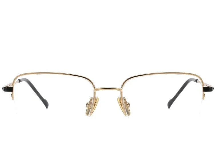 Halbrandlose Brille aus goldenem Titan #BS2012-1811