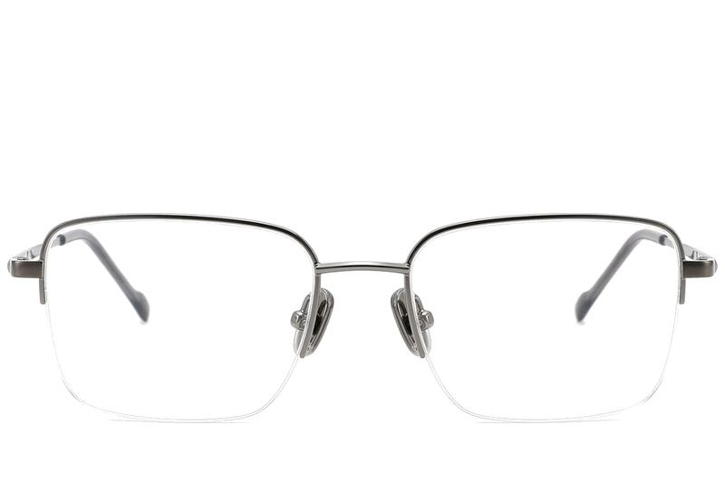 Semi-rimless Grey Titanium Glasses #BS2012-1812