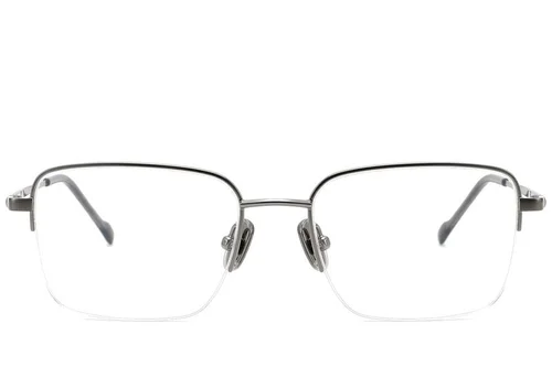 Lunettes semi-cerclées en titane gris #BS2012-1812
