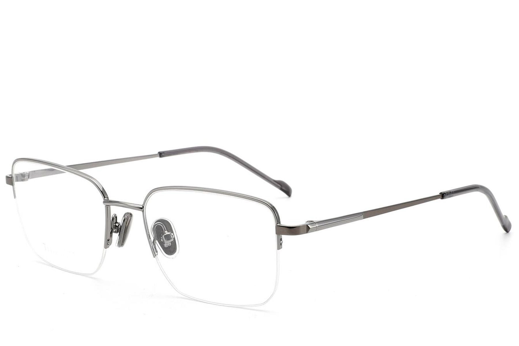 Semi-rimless Grey Titanium Glasses #BS2012-1812