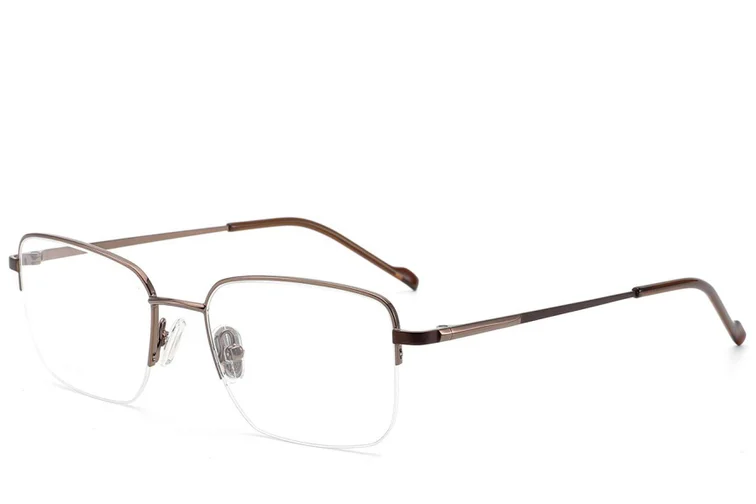 Semi-rimless Brown Titanium Glasses #BS2012-1813