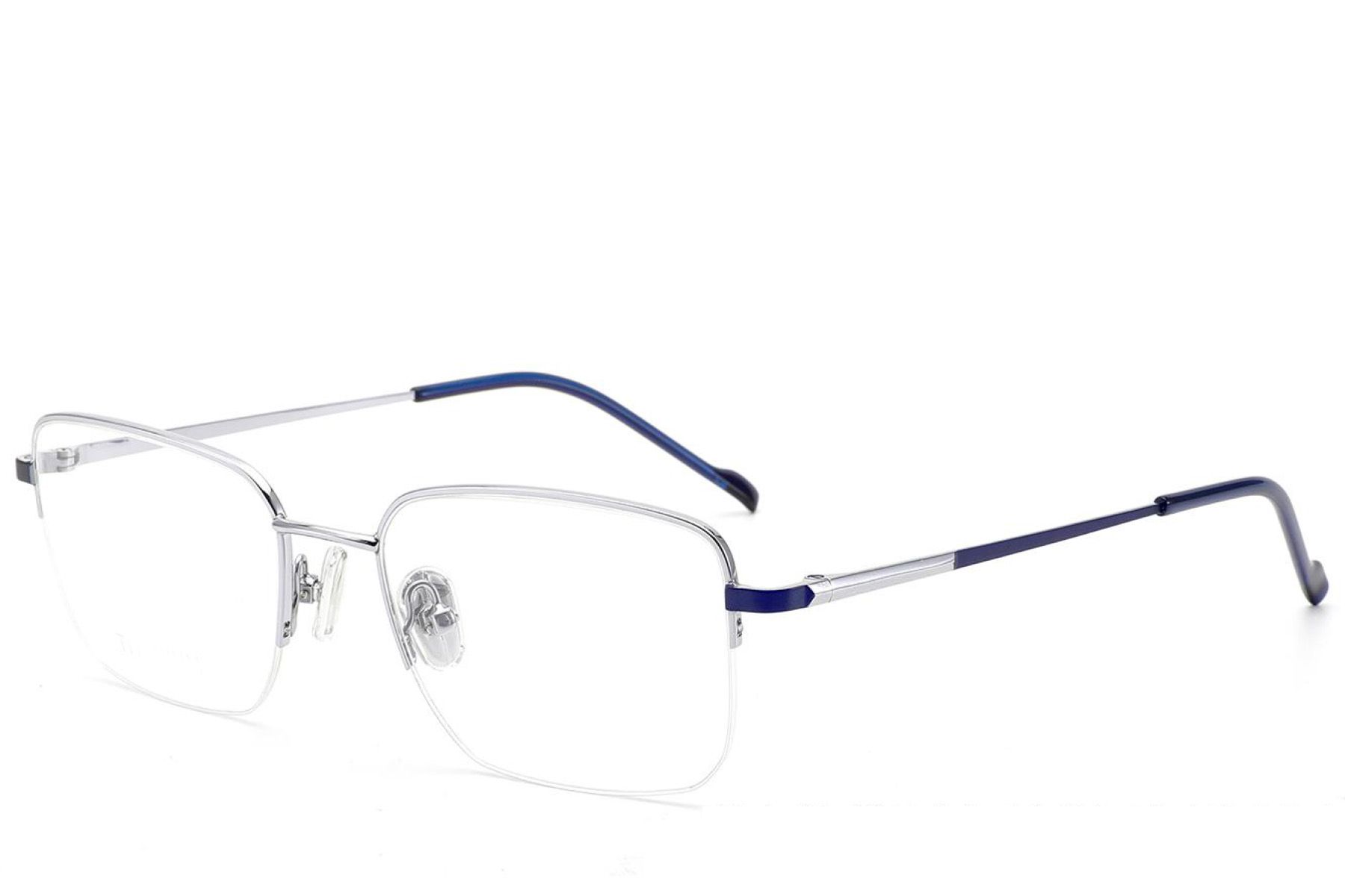 Semi-rimless Silver Titanium Glasses #BS2012-1814