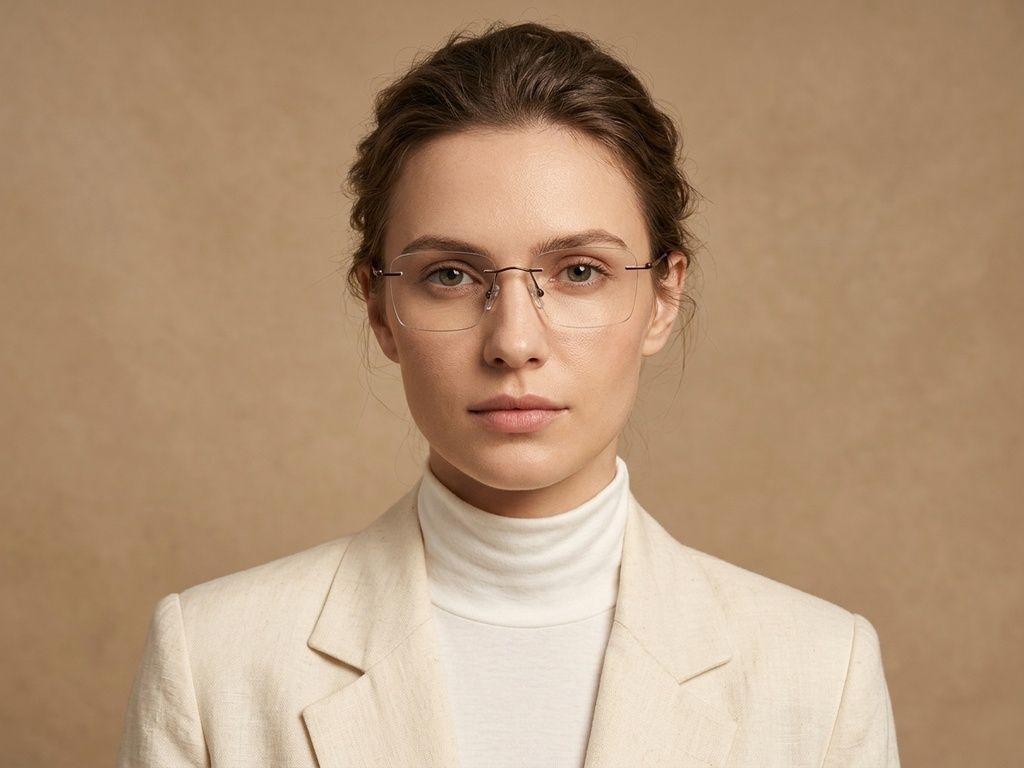 Invisible Brown Titanium Glasses #BS2012-1818