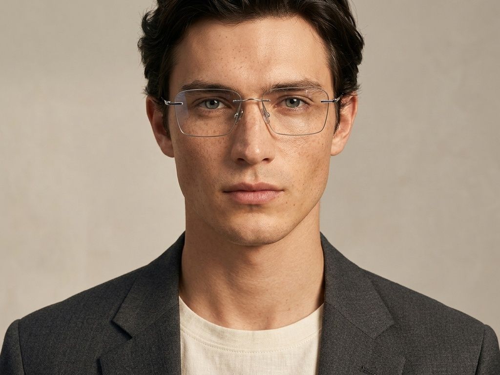 Invisible Silver Titanium Glasses #BS2012-1819