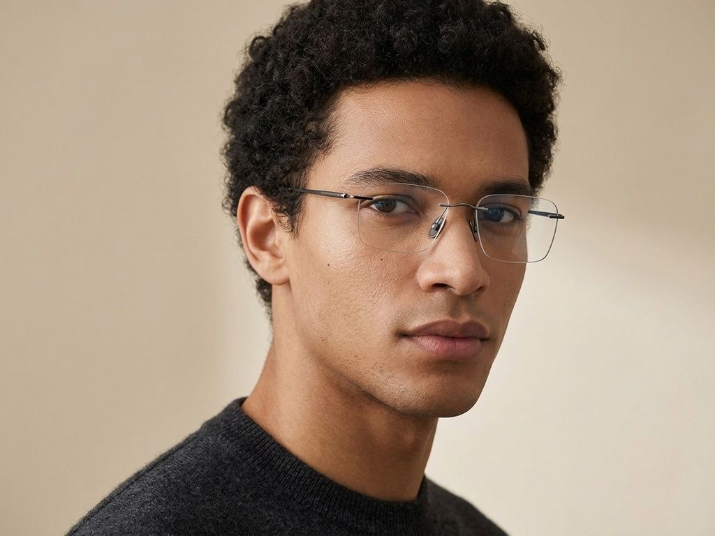 Invisible Grey Titanium Glasses #BS2012-1820