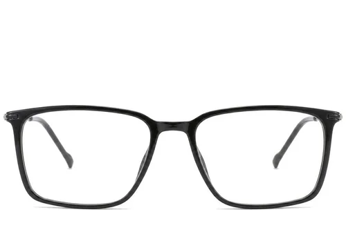 Lunettes rectangulaires en titane noir #BS2012-1821