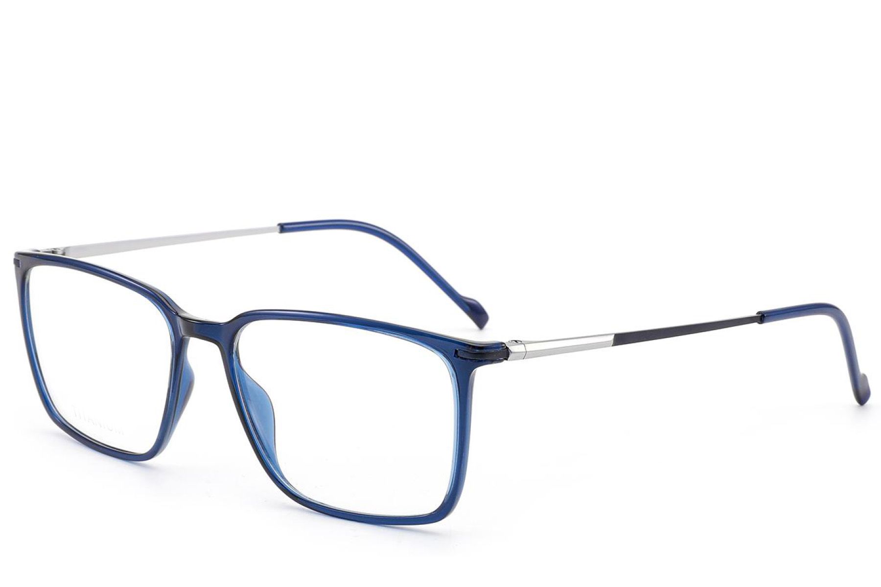 Gafas rectangulares de titanio azul #BS2012-1822