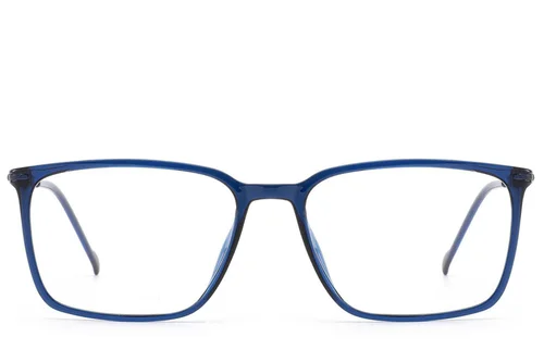 Lunettes rectangulaires en titane bleu #BS2012-1822