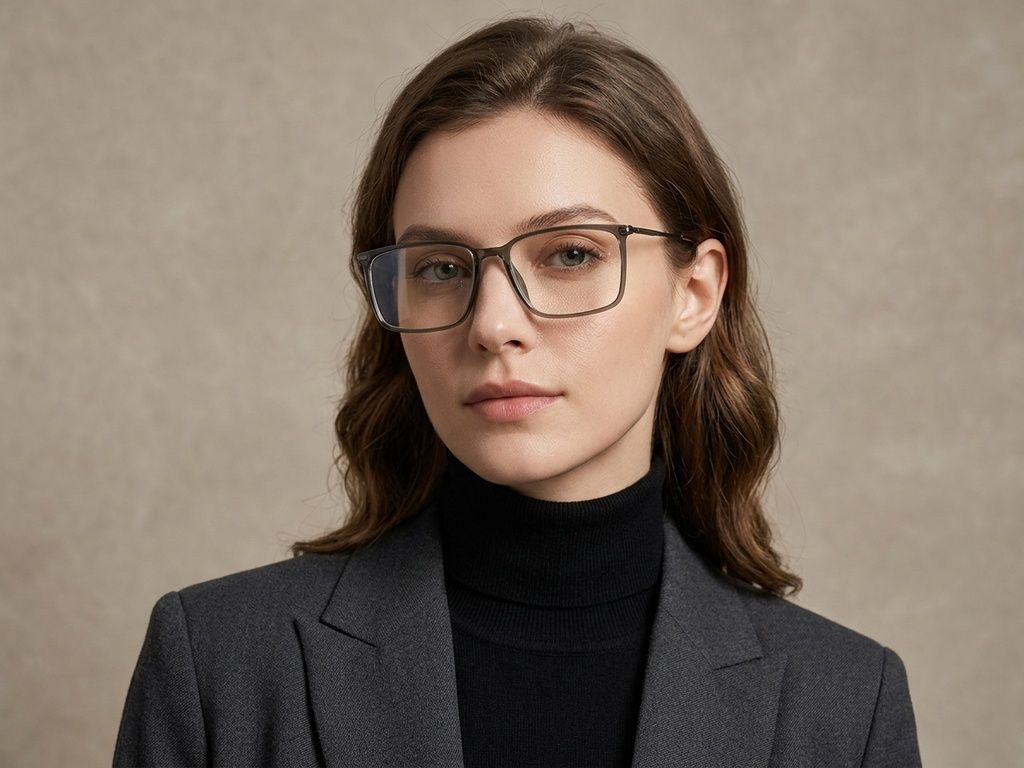 Rectangular Green Titanium Glasses #BS2012-1823