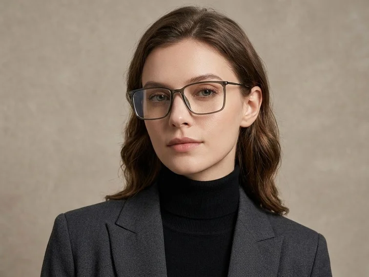 Rectangular Green Titanium Glasses #BS2012-1823