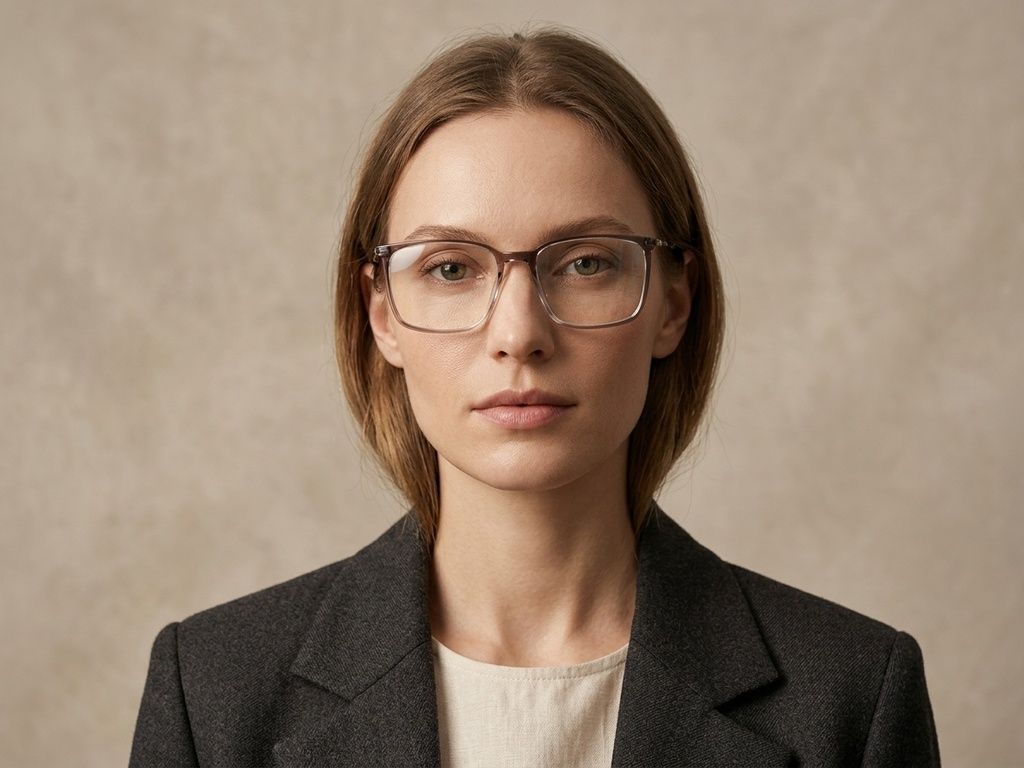 Rectangular Brown Titanium Glasses #BS2012-1824