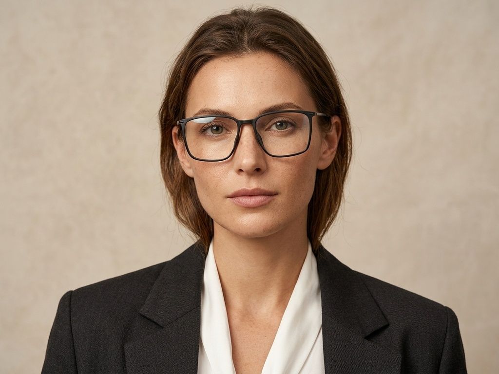 Rectangular Black Titanium Glasses #BS2012-1826