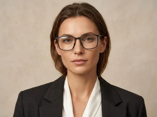 Lunettes rectangulaires en titane noir #BS2012-1826
