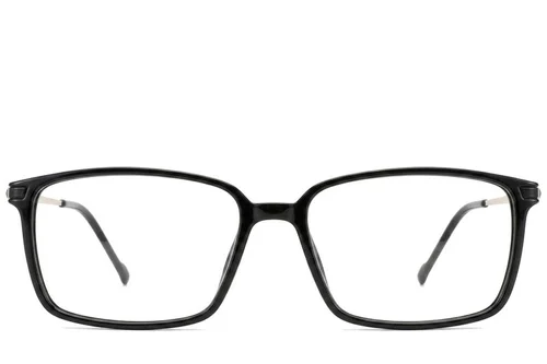 Lunettes rectangulaires en titane noir #BS2012-1827