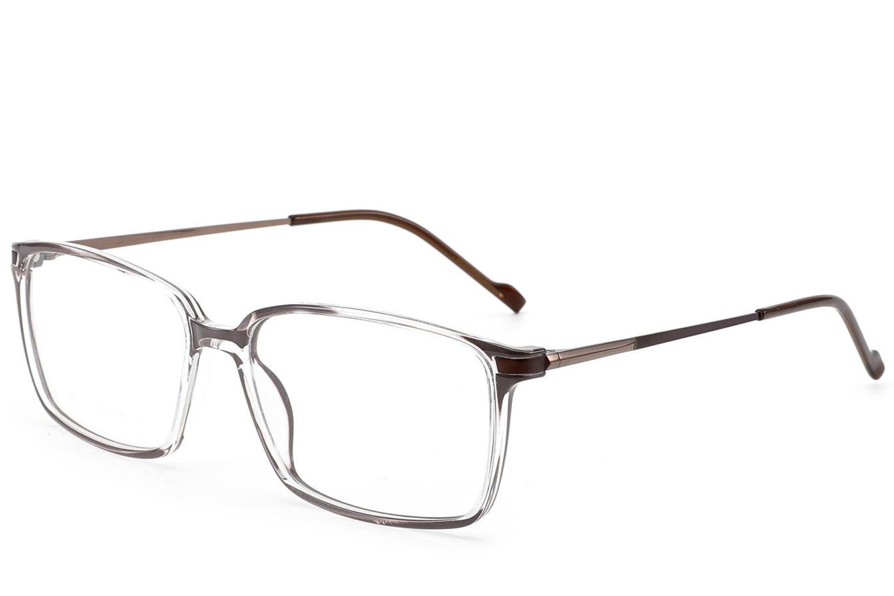 Gafas rectangulares de titanio marrón #BS2012-1830