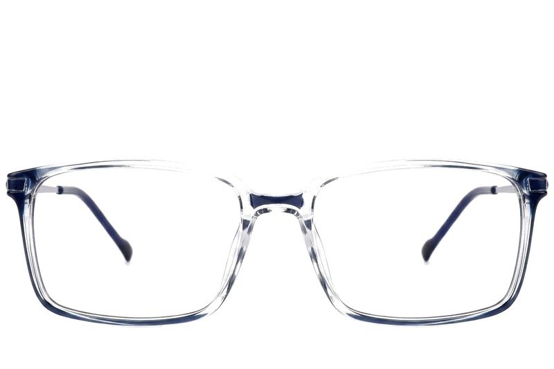 Rechteckige blaue Titanbrille #BS2012-1831