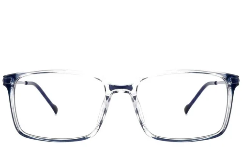 Lunettes rectangulaires en titane bleu #BS2012-1831
