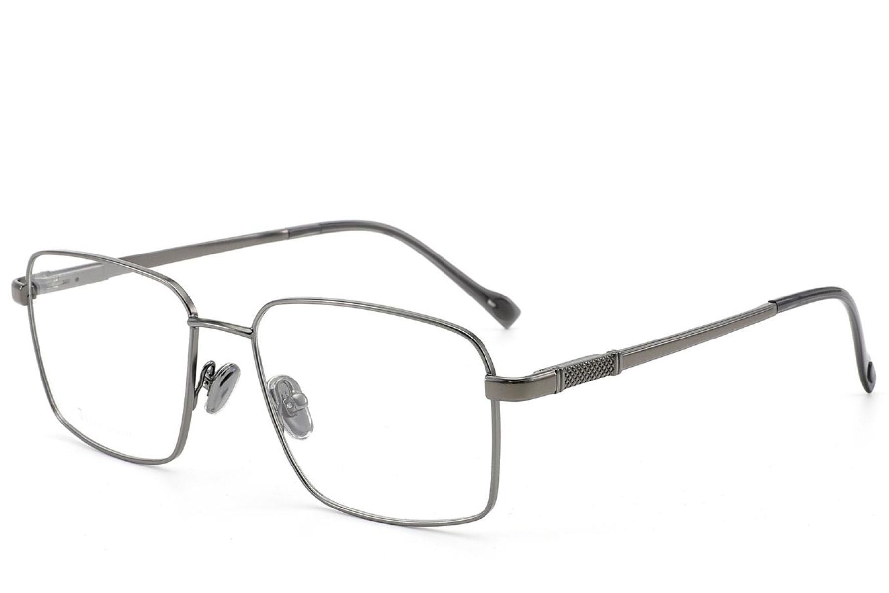 Gafas rectangulares de titanio gris #BS2012-1839