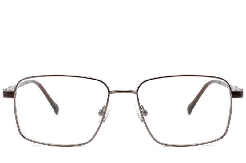 Rechteckige braune Titanbrille #BS2012-1840