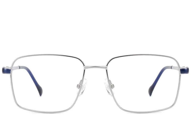Rechteckige silberne Titanbrille #BS2012-1841