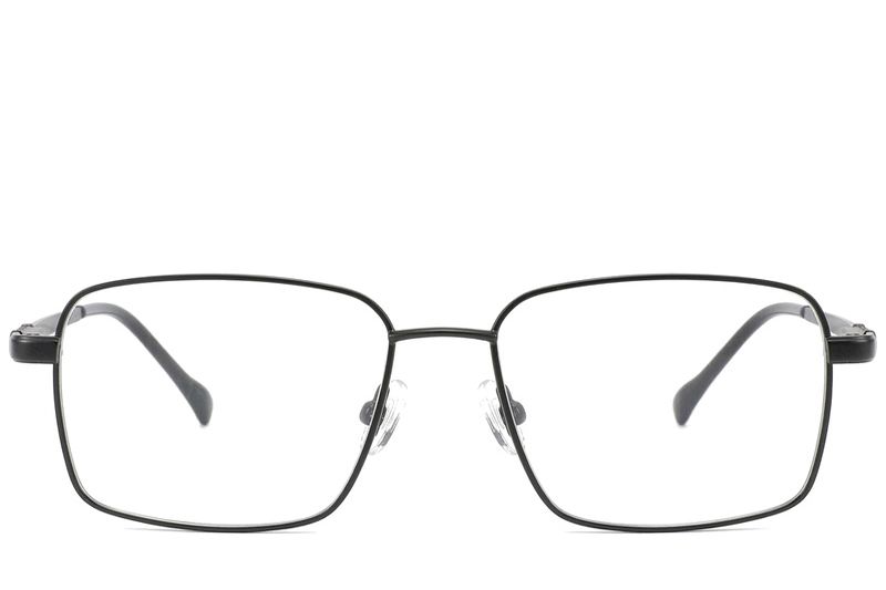 Rechteckige schwarze Titanbrille #BS2012-1842