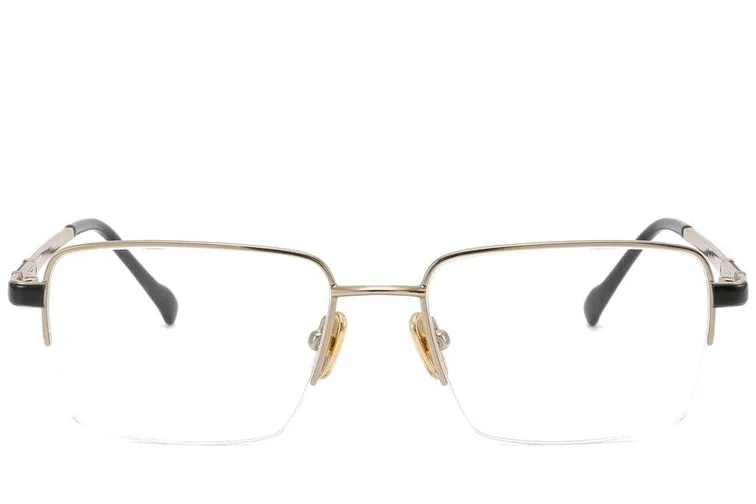 Halbrandlose goldene Titanbrille #BS2012-1843