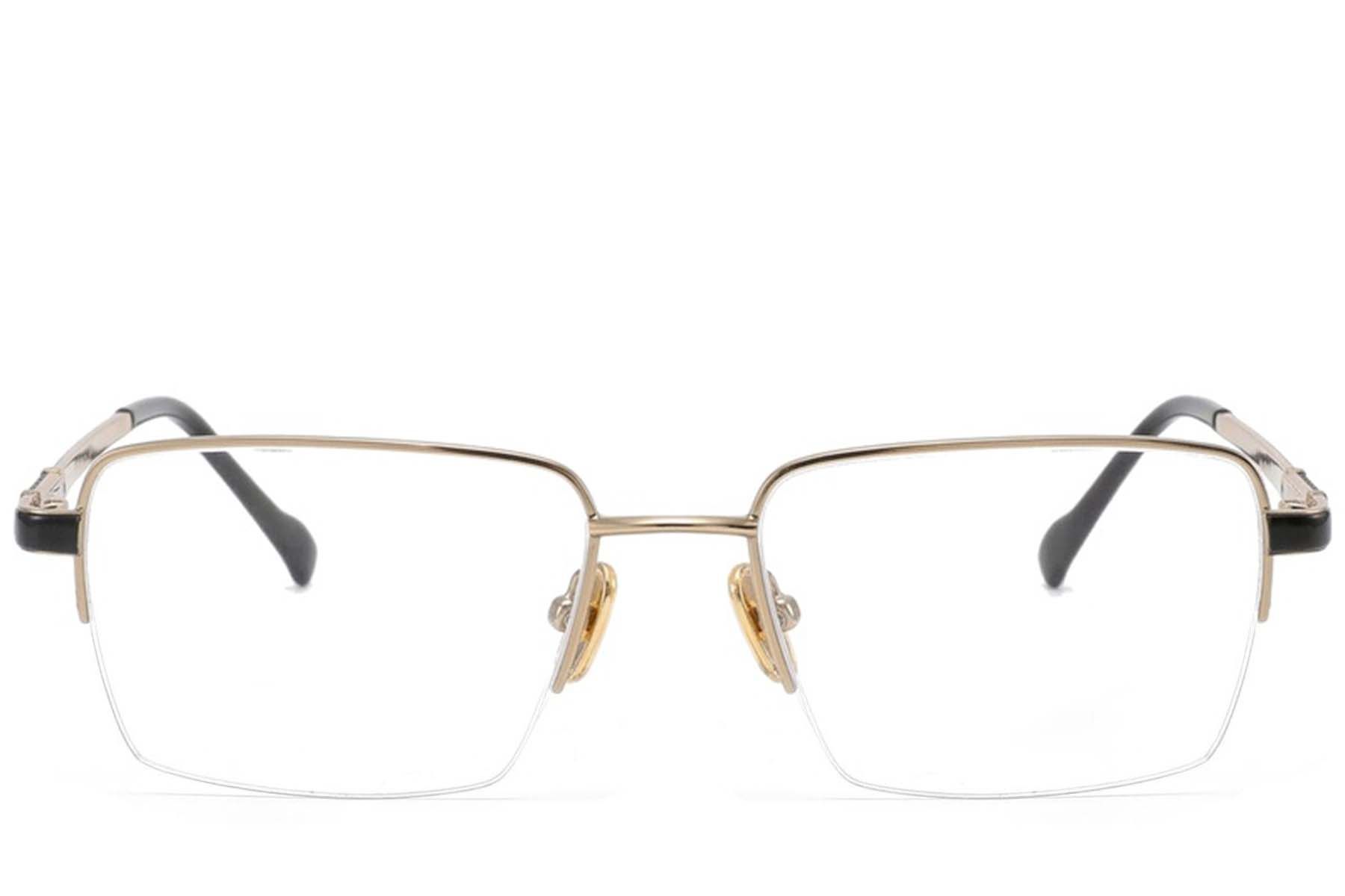 Gafas semi al aire de titanio dorado #BS2012-1843