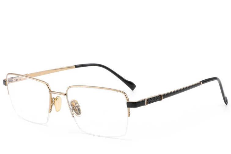 Semi-rimless Golden Titanium Glasses #BS2012-1843