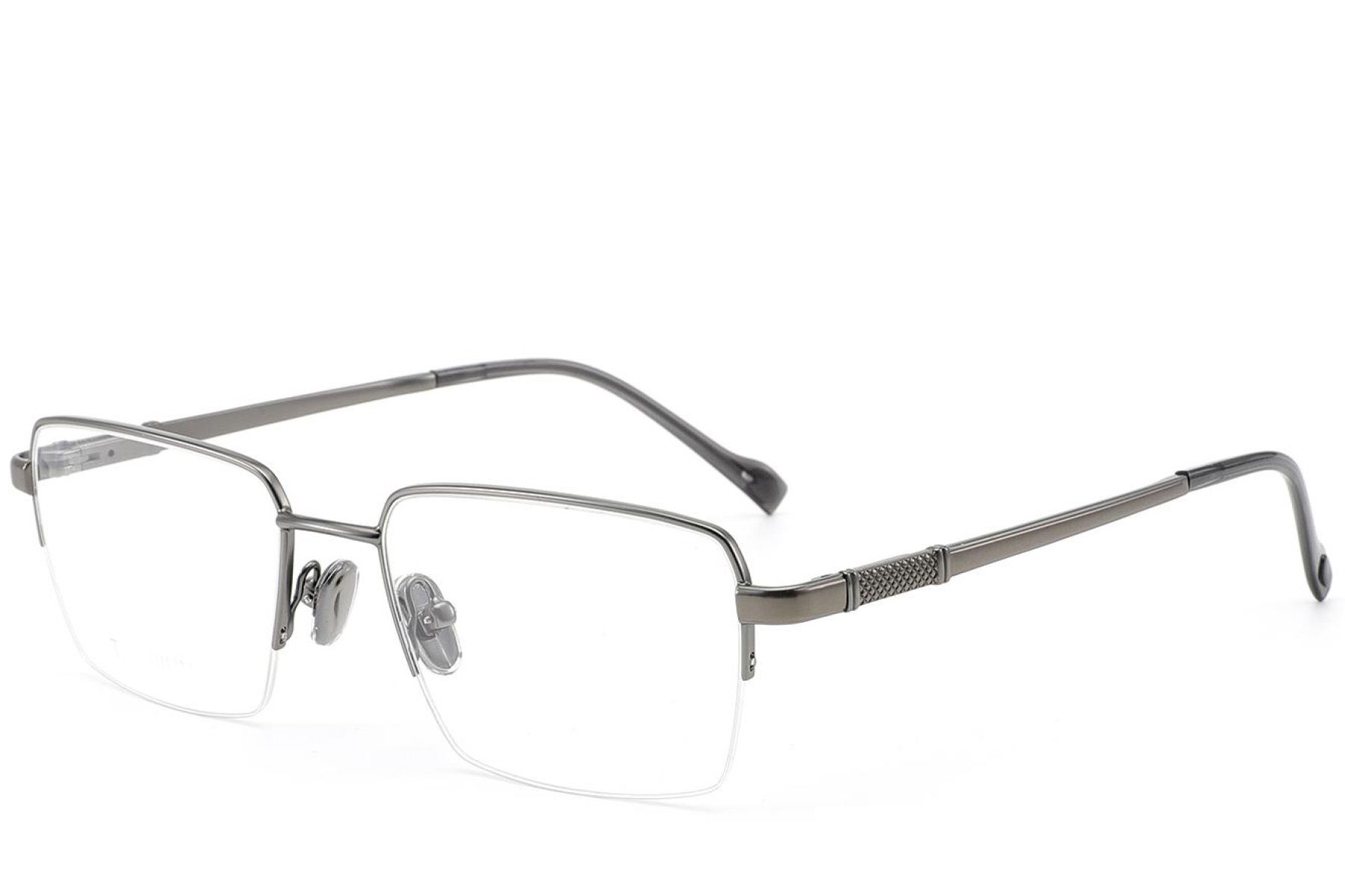 Gafas semi al aire de titanio gris #BS2012-1844