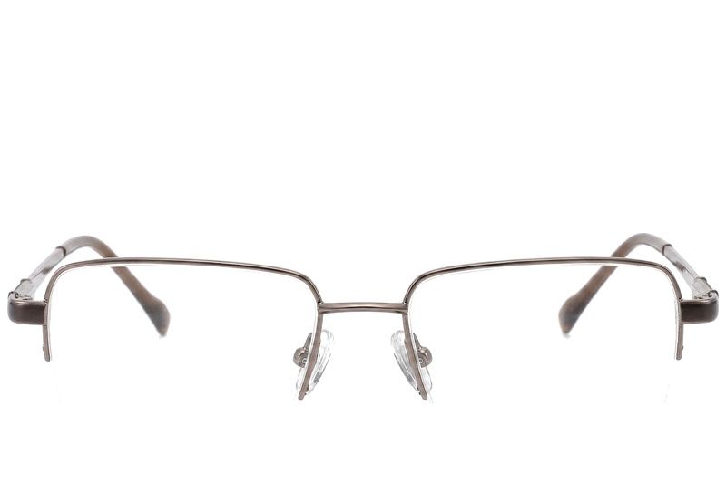 Halbrandlose braune Titanbrille #BS2012-1845