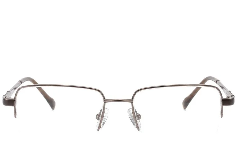 Lunettes semi-cerclées en titane brun #BS2012-1845