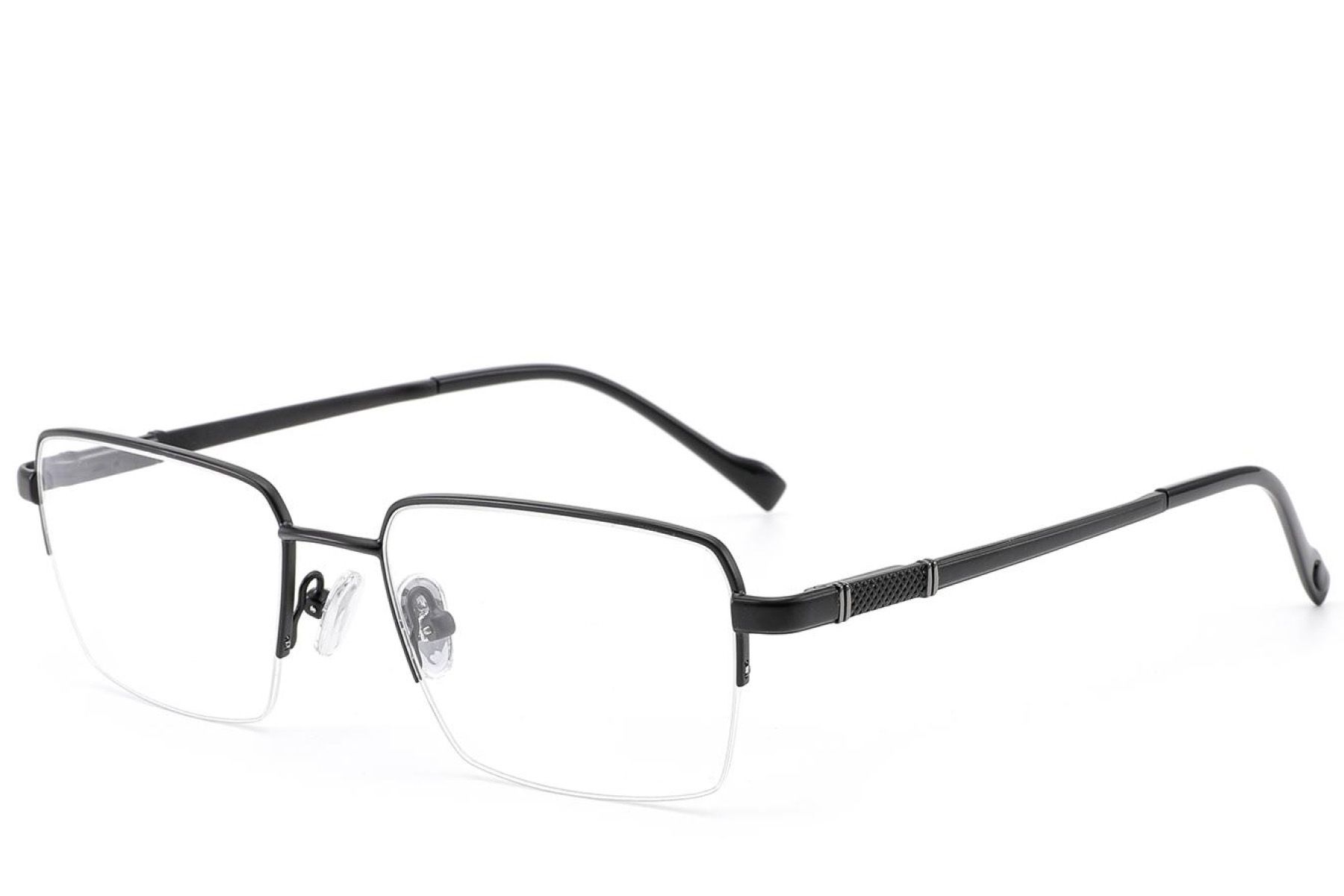 Gafas semi al aire de titanio negro #BS2012-1847