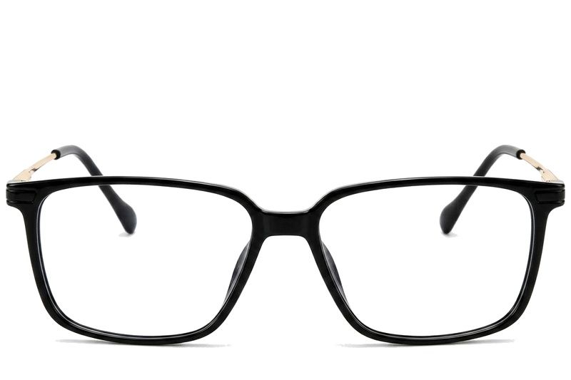 Rechteckige schwarze Titanbrille #BS2012-1853