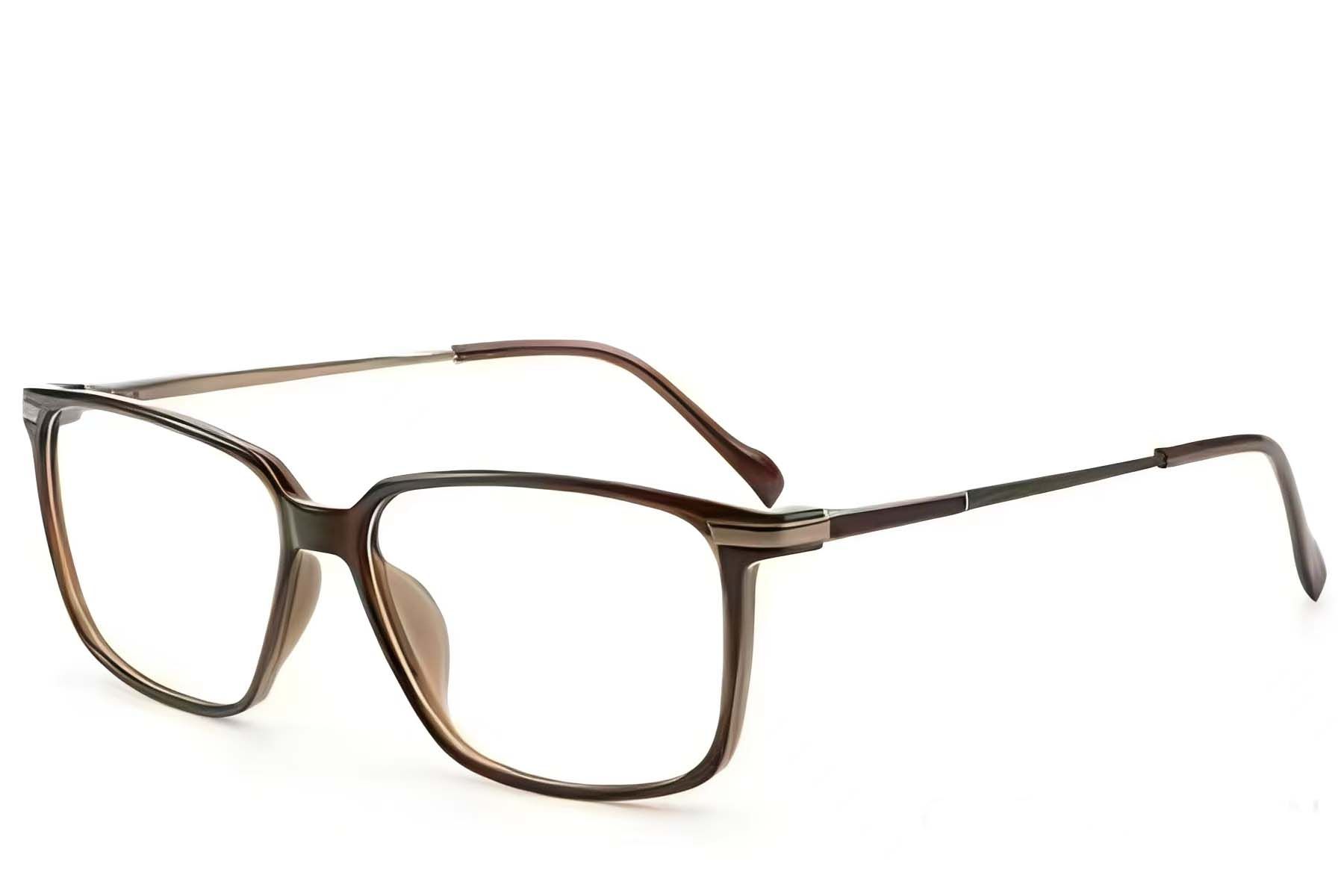 Gafas rectangulares de titanio marrón #BS2012-1855