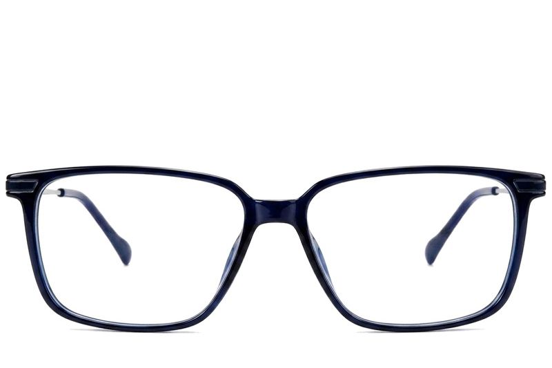 Rechteckige blaue Titanbrille #BS2012-1857