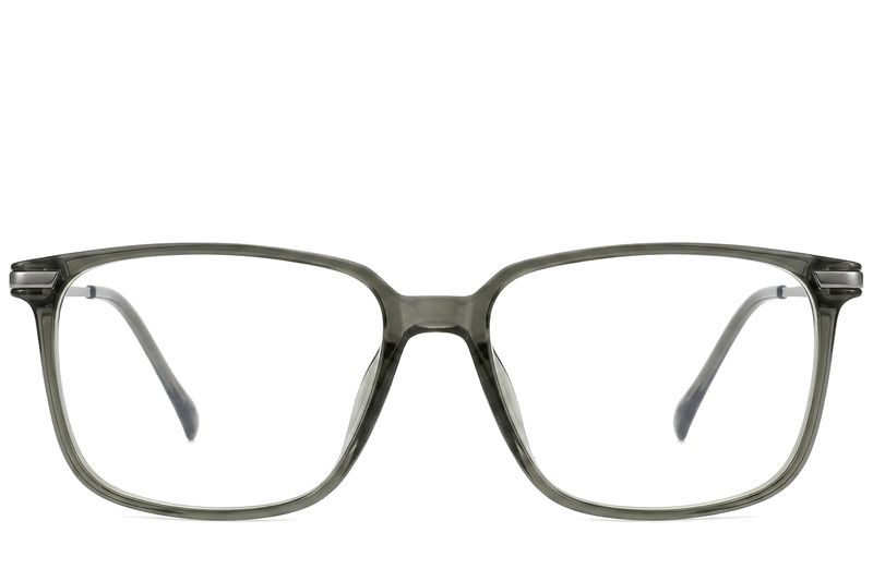 Rechteckige grüne Titanbrille #BS2012-1858
