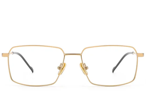 Lunettes rectangulaires en titane doré #BS2012-1859