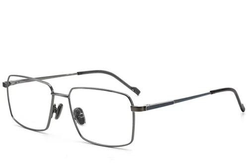 Lunettes rectangulaires en titane gris #BS2012-1860