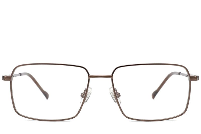 Rechteckige braune Titanbrille #BS2012-1861