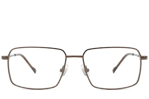 Lunettes rectangulaires en titane brun #BS2012-1861
