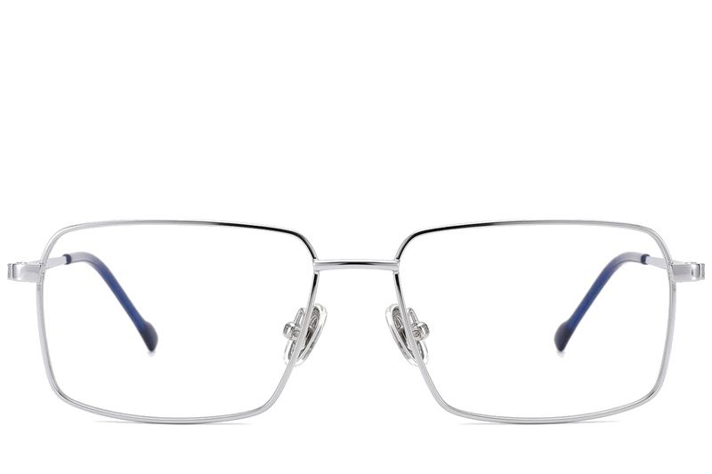Rechteckige silberne Titanbrille #BS2012-1862